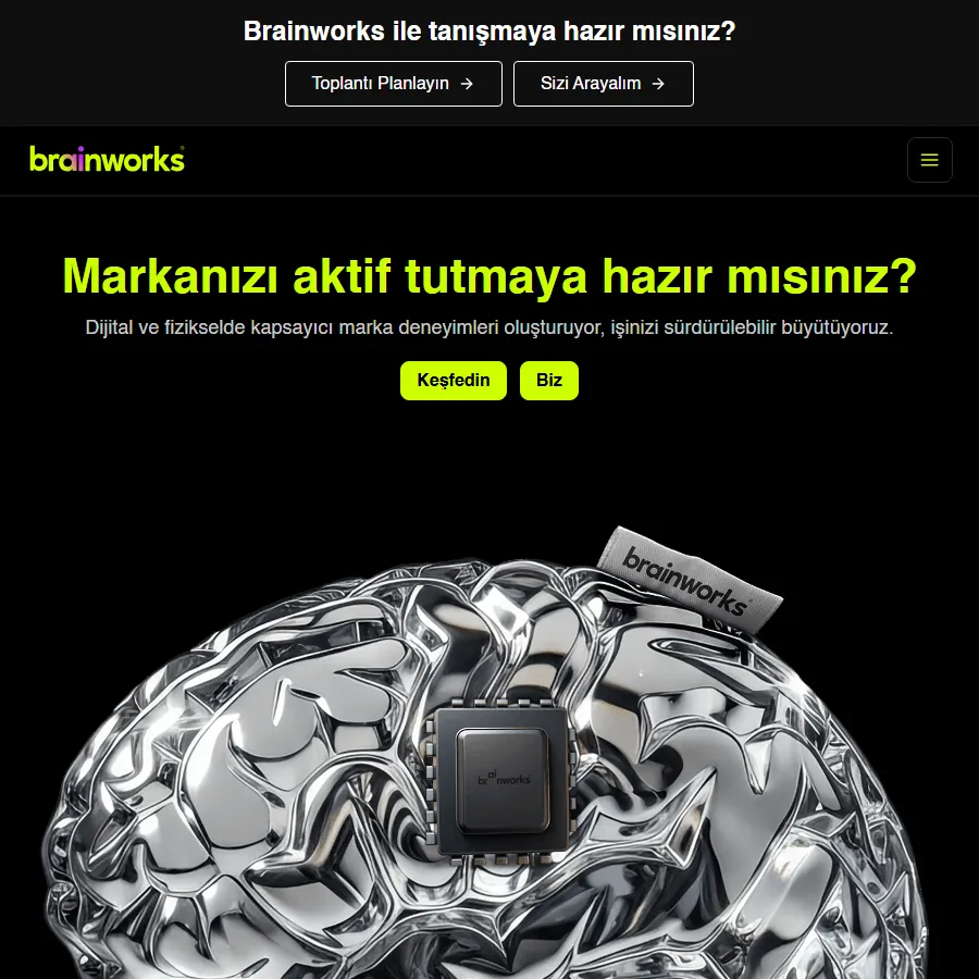 Brainworks web sitesi ekran görüntüsü