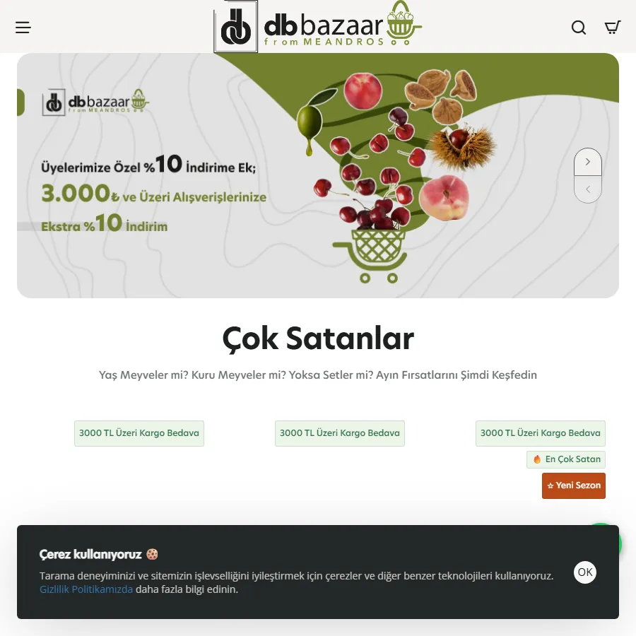 DB Bazaar web sitesi ekran görüntüsü