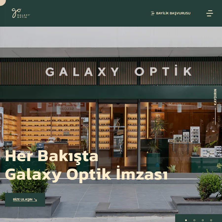 Galaxy Optik web sitesi ekran görüntüsü