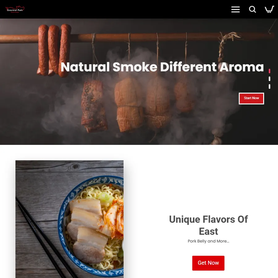 Gourmetpork web sitesi ekran görüntüsü