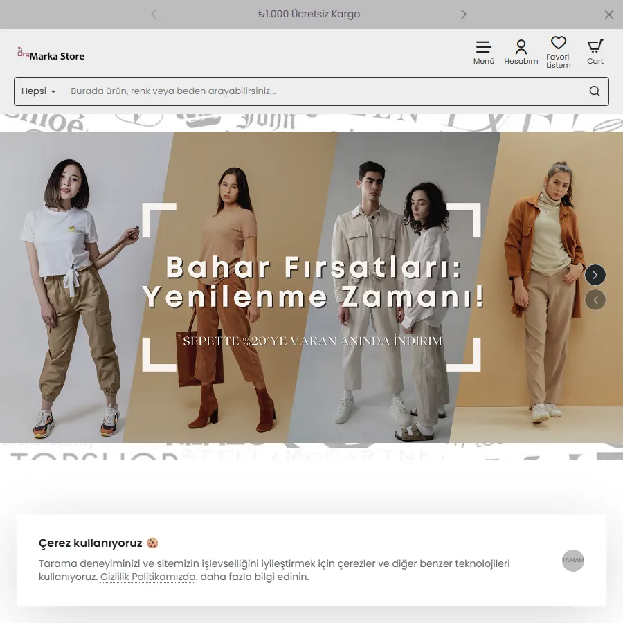 Org Marka Store web sitesi ekran görüntüsü