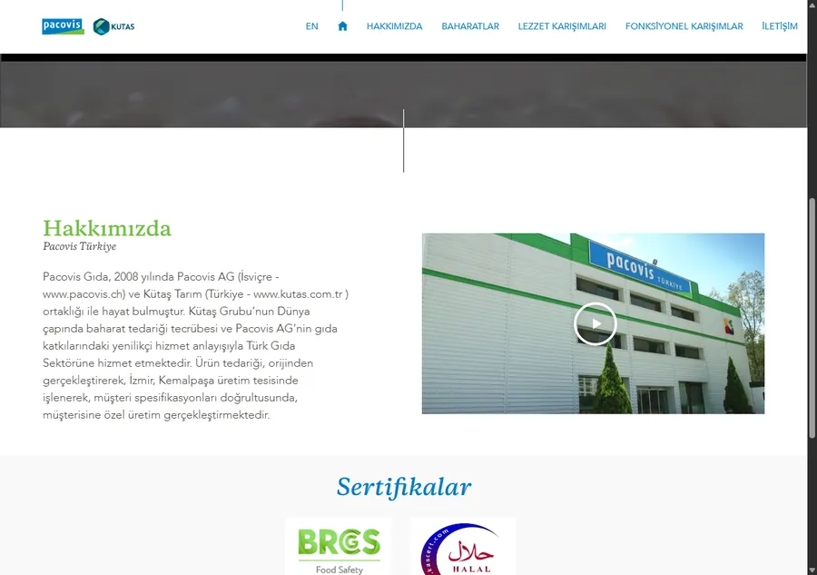 Pacovis web sitesi ekran görüntüsü