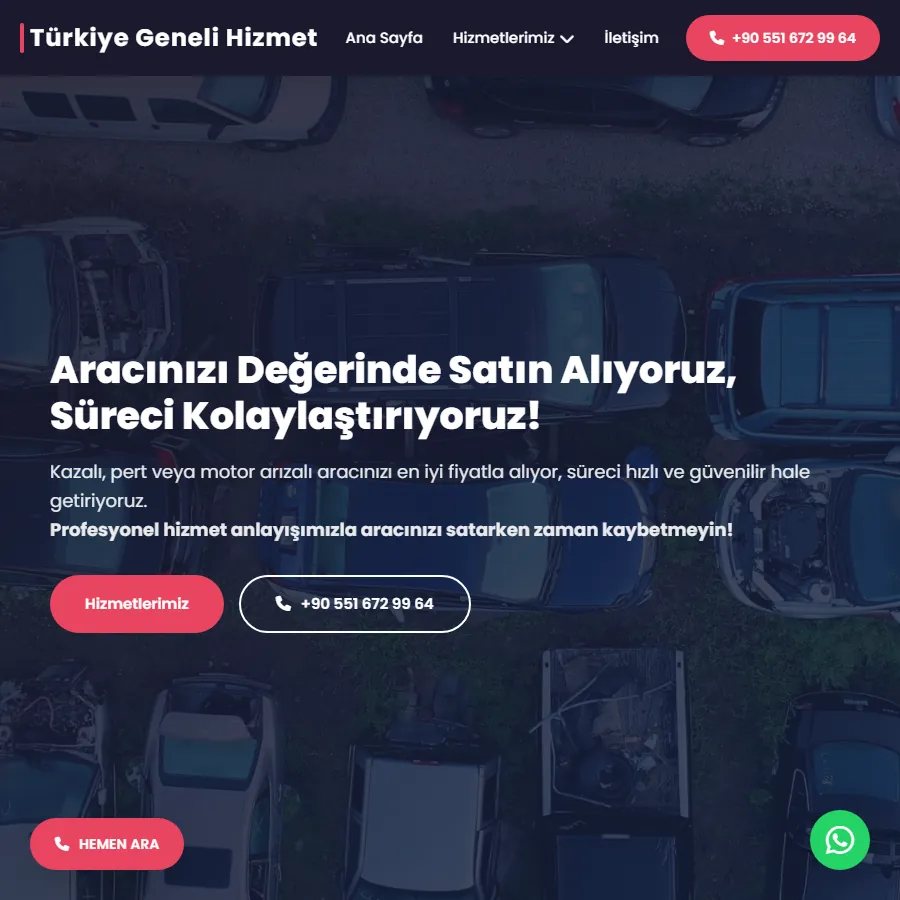 Pertcar web sitesi ekran görüntüsü