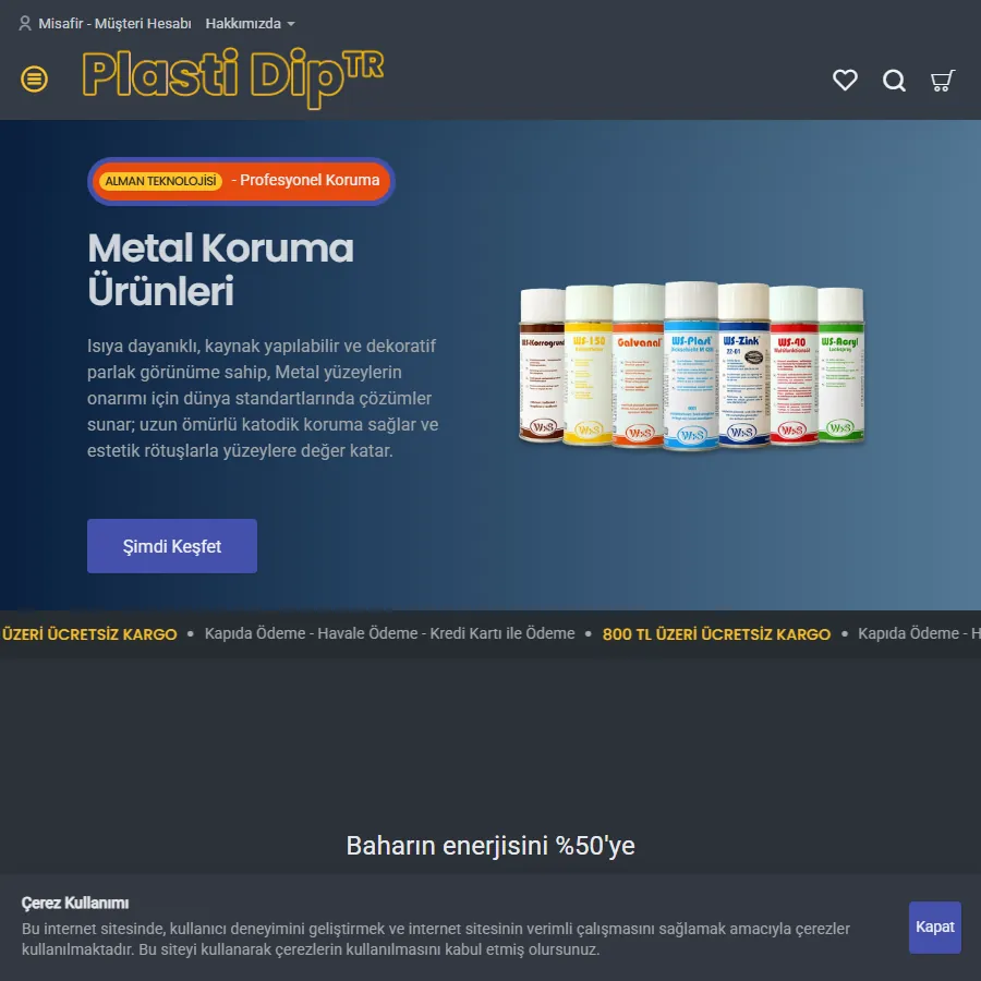 Plasti Dip web sitesi ekran görüntüsü