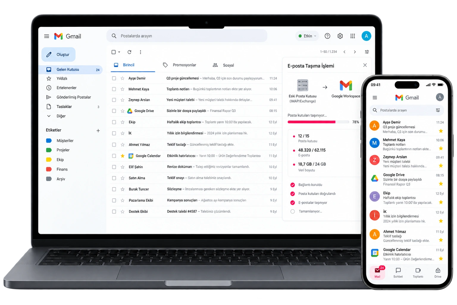 Google Workspace Geçişi hizmetini anlatan temsili görsel